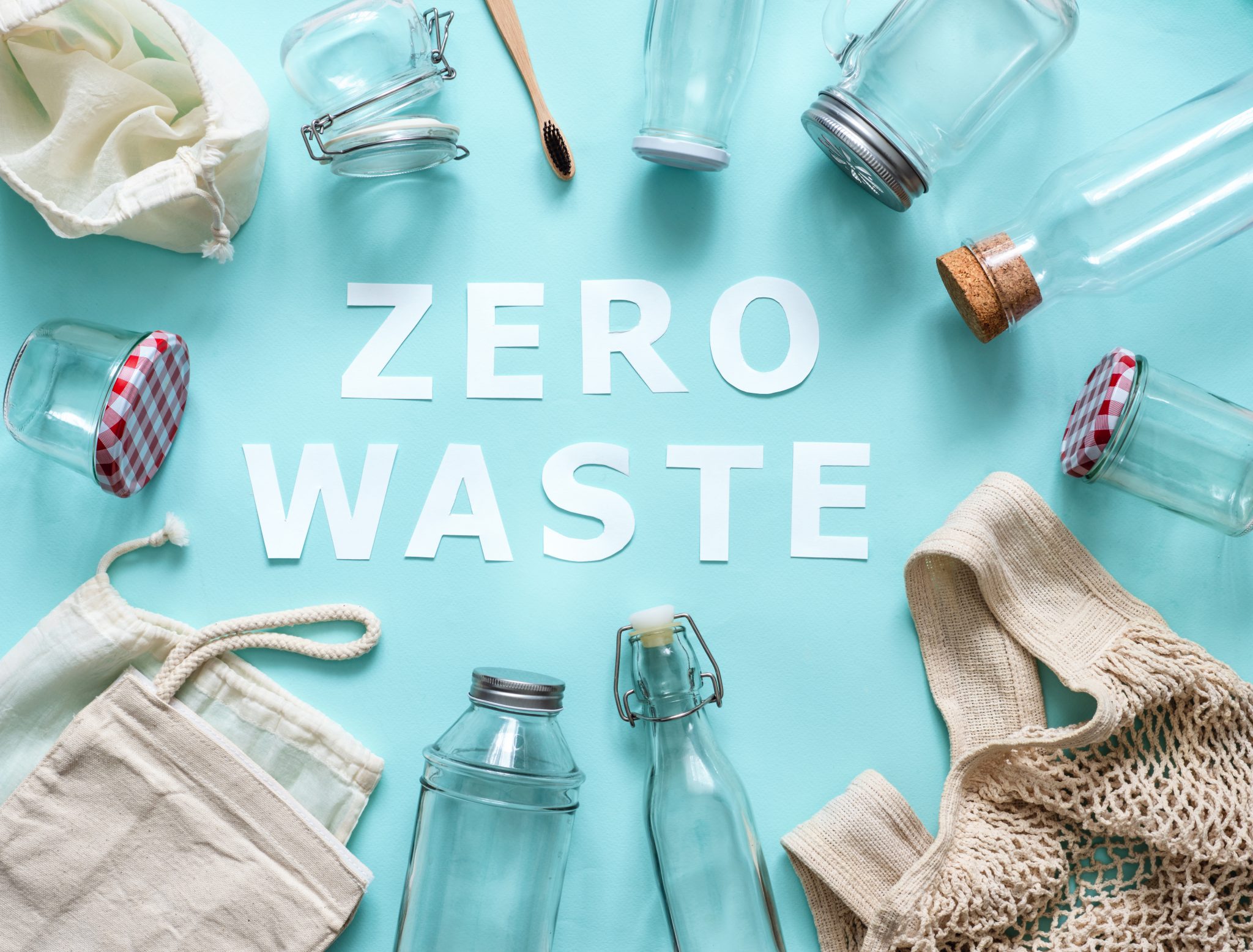 Zero,Waste,Concept.,Textile,Eco,Bags,,Glass,Jars,And,Bamboo | The ...