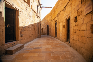 Ancient looking street corridor in a citadel