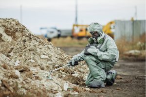 Scientist measures radiation levels at Chernobyl