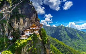 Monastery on a hill in Bhutan